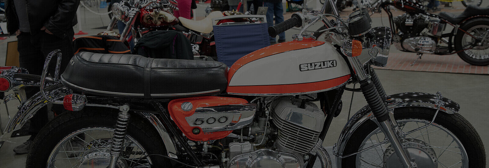 Close up of orange bike on showroom floor
